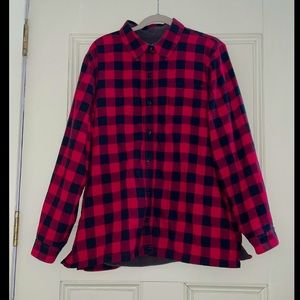 Red and Black Checkered Flannel Shirt